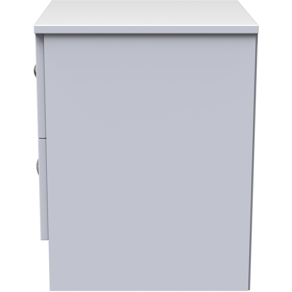 Crowndale Avon 2 Drawer White Matt Compact Bedside Cabinet Ready Assembled Image 4