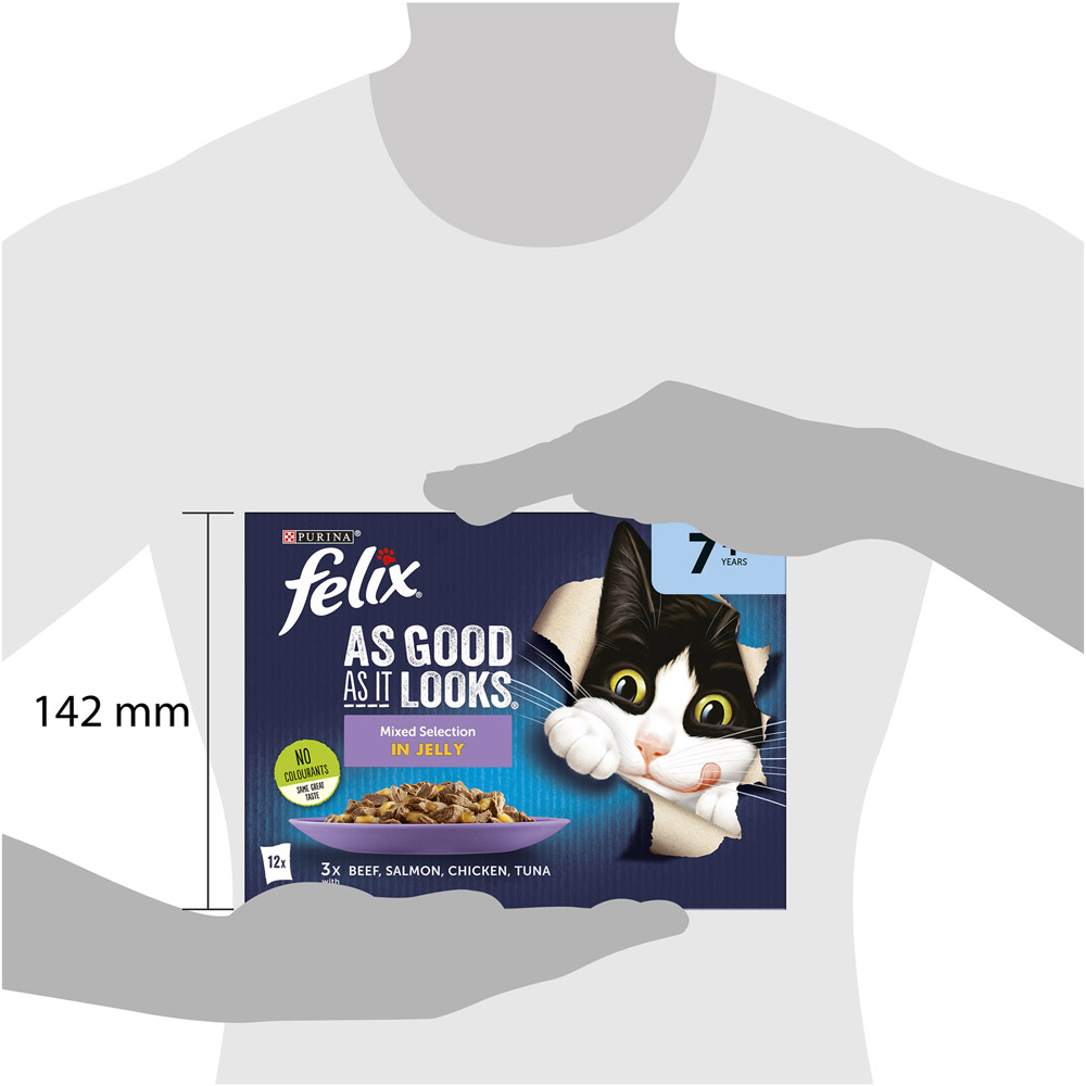 Purina Felix As Good As It Looks Senior Mixed Selection in Jelly Wet Cat Food 12 x 100g Image 2