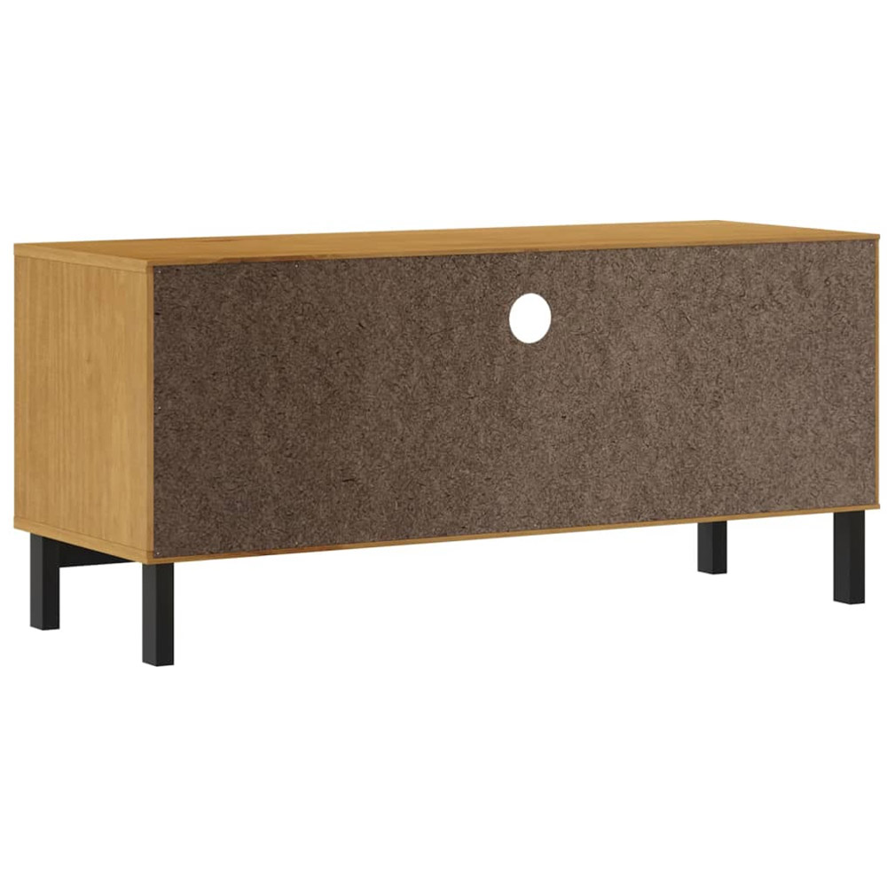vidaXL Flam 2 Drawer Single Shelf Solid Wood Pine TV Cabinet Image 7