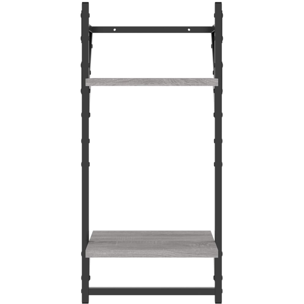 vidaXL 2-Tier Grey Sonoma Wall Shelf with Bars Set of 2 Image 4