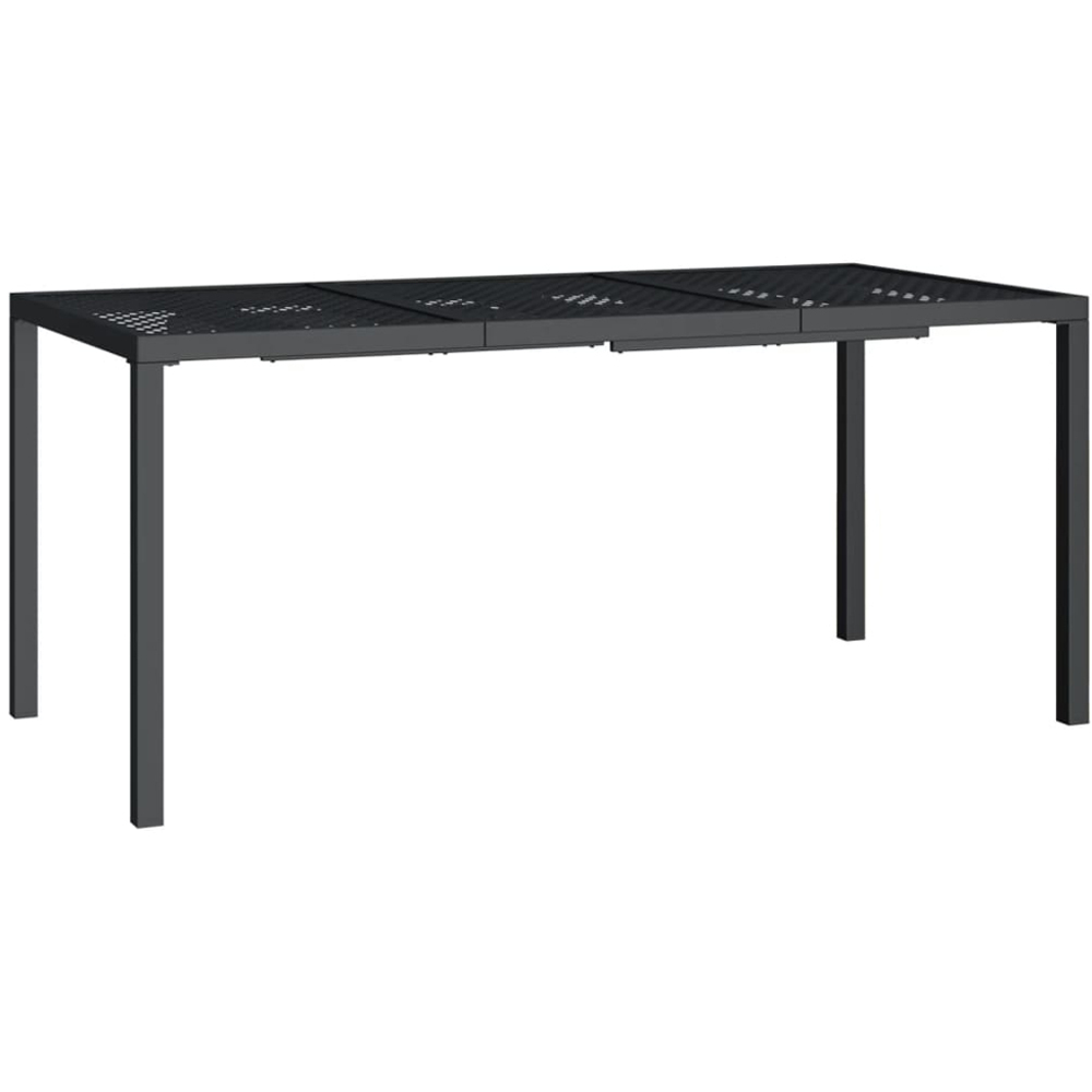 vidaXL 6 Seater Anthracite Powder Coated Steel Mesh Square Garden Table Image 2
