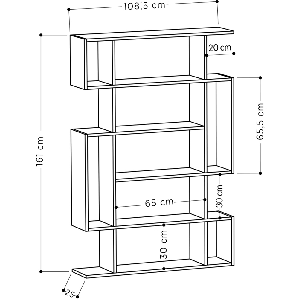 Decortie Mito 13 Shelf Sandstone and Pusula Wall Mounted Bookcase Display Unit Image 7
