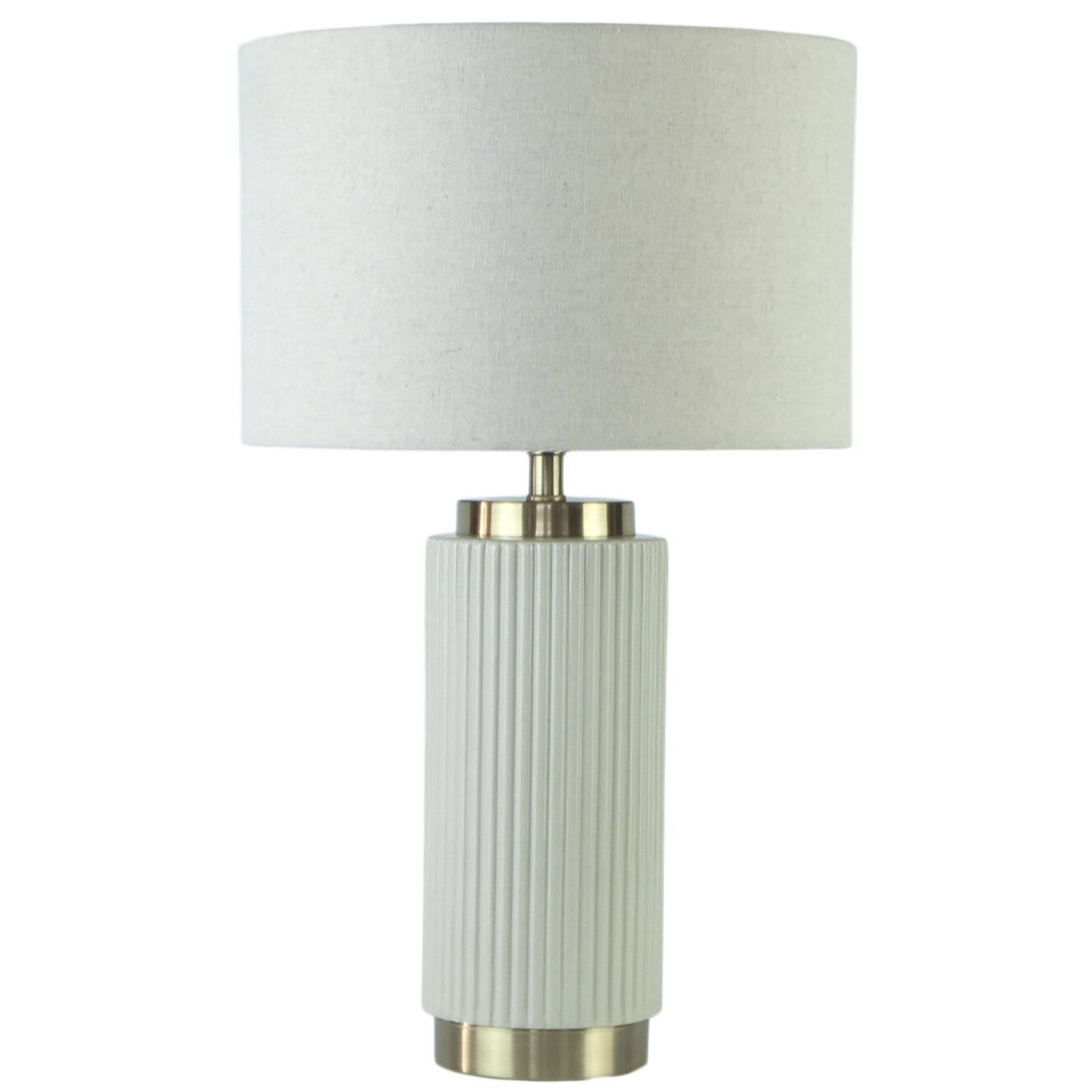 Clara White Ribbed Table Lamp Image 1