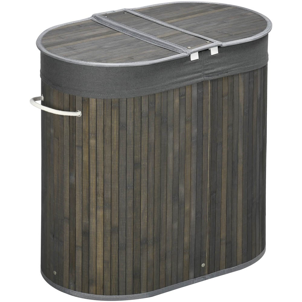 Portland Grey Bamboo Laundry Hamper 100L Image 1