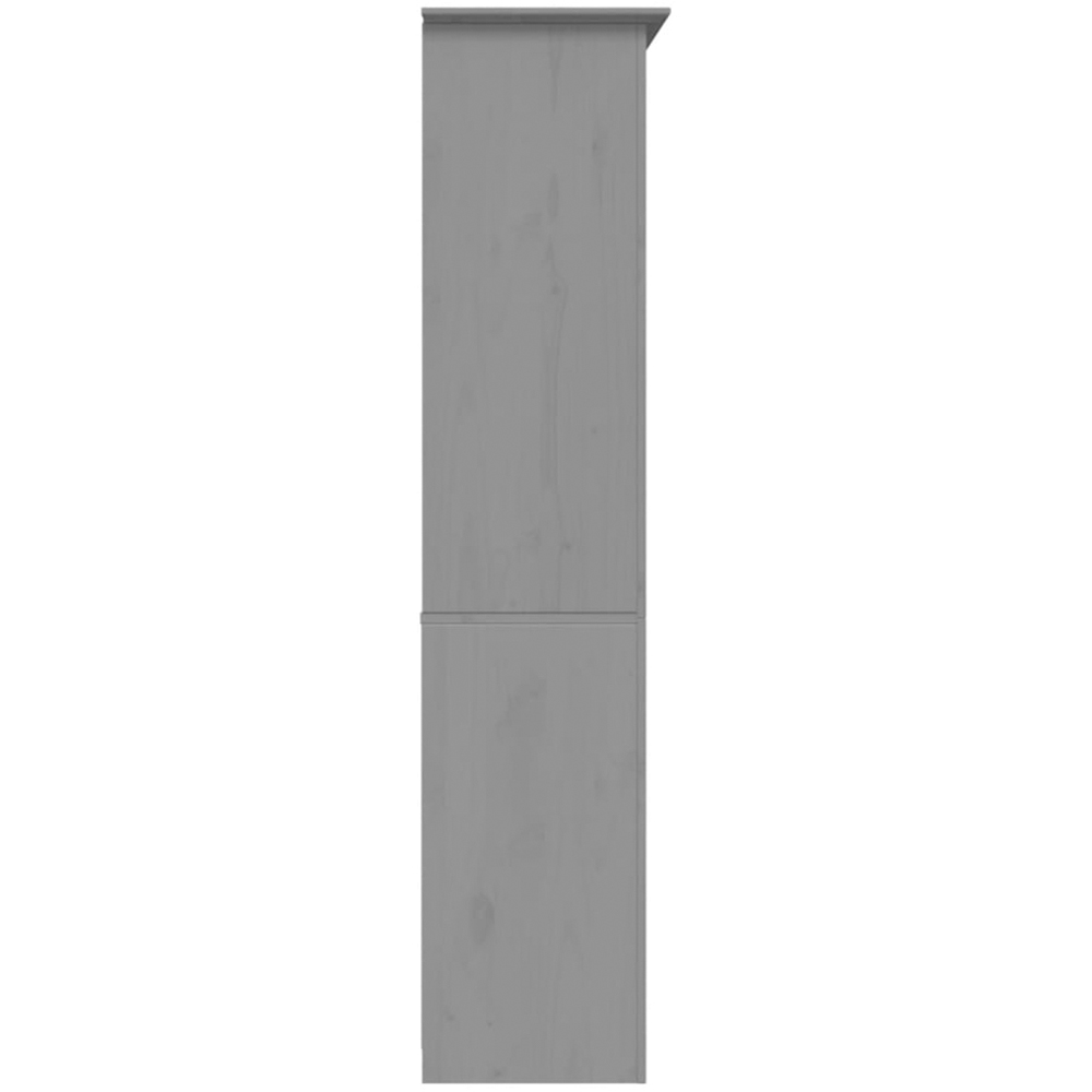 vidaXL 2 Door 3 Shelf Grey Pine Wood Bookcase Image 5