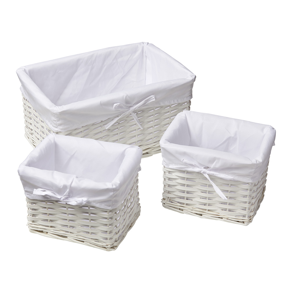 Wilko White Baskets Set of 3 Image 2