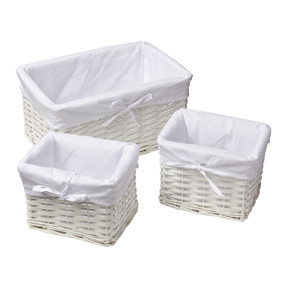 Wilko White Baskets Set of 3 Wilko