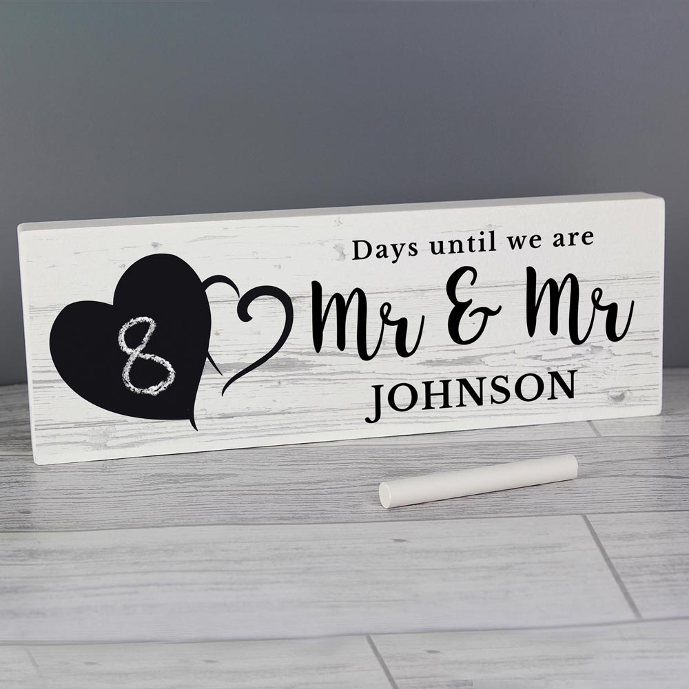 Personalised Memento Rustic Chalk Countdown Wooden Mantel Decoration Image 3