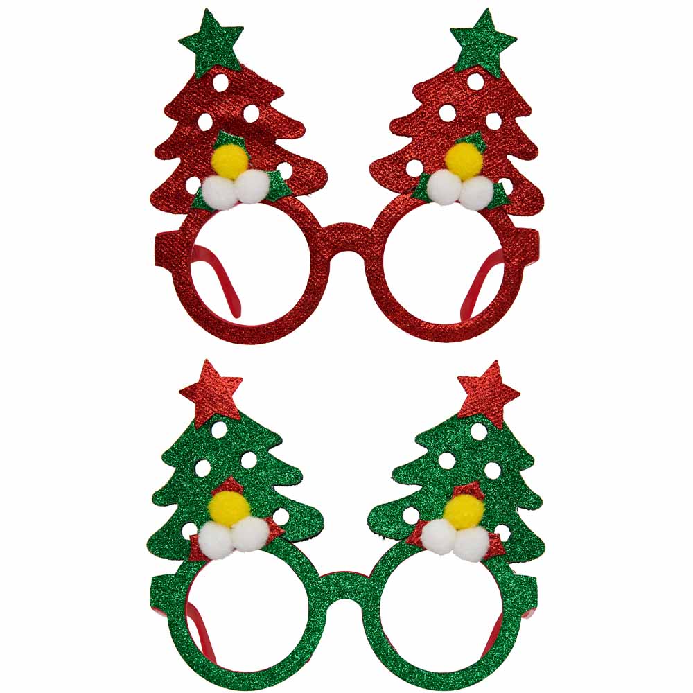 Single Wilko Novelty Christmas Glasses in Assorted styles Image 1