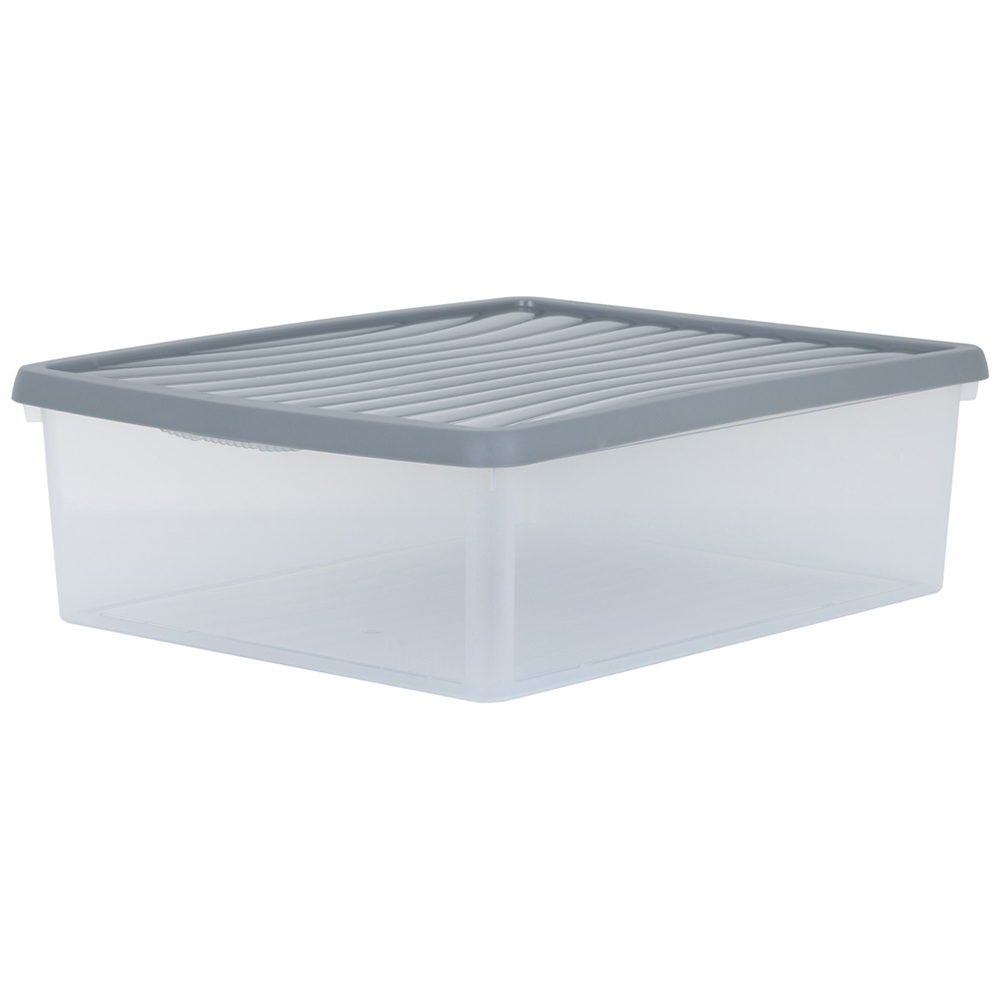 Wham 23.5L Stackable Plastic and Clear Storage Box and Lid 3 Pack Image 3