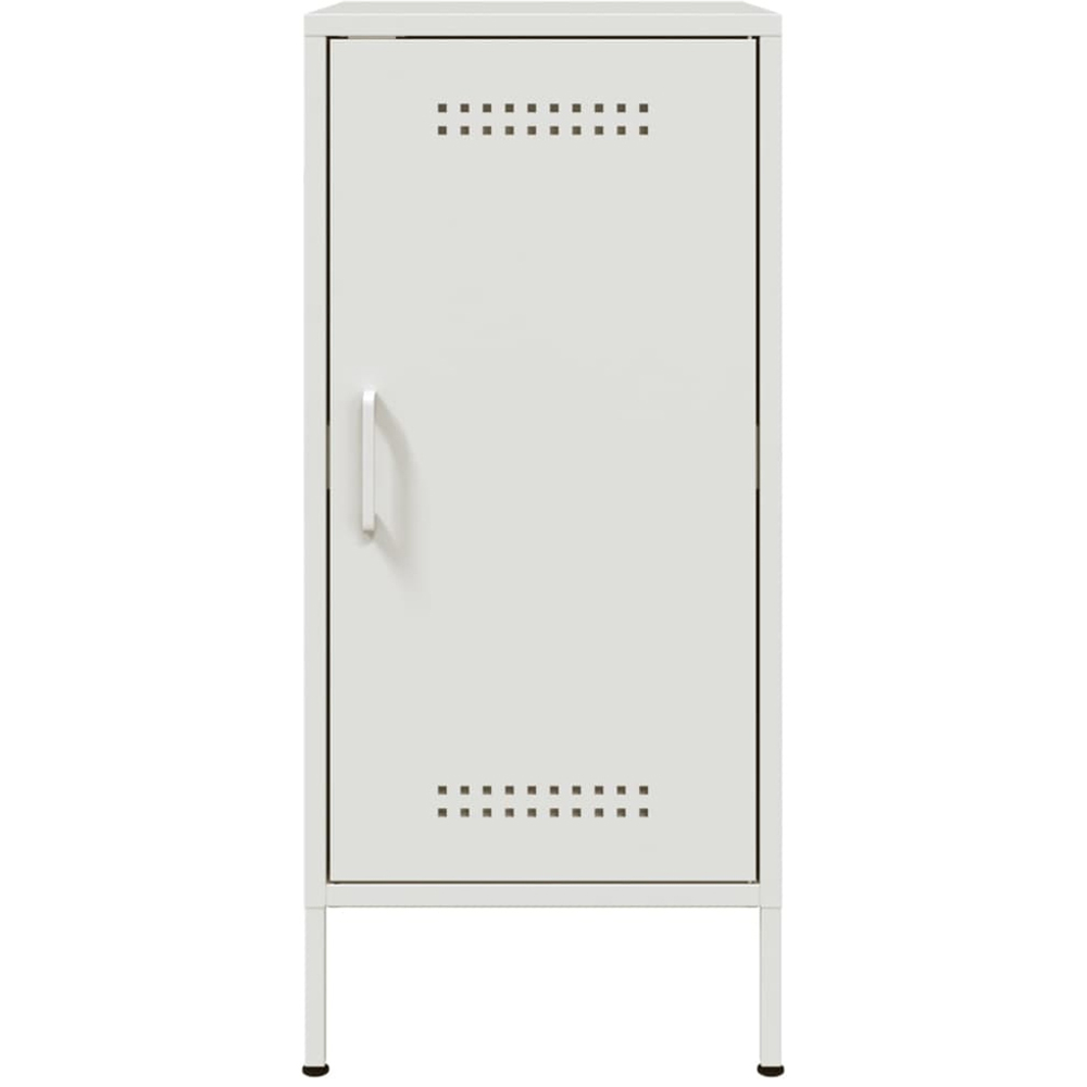 vidaXL Single Door White Steel Sideboard Image 6