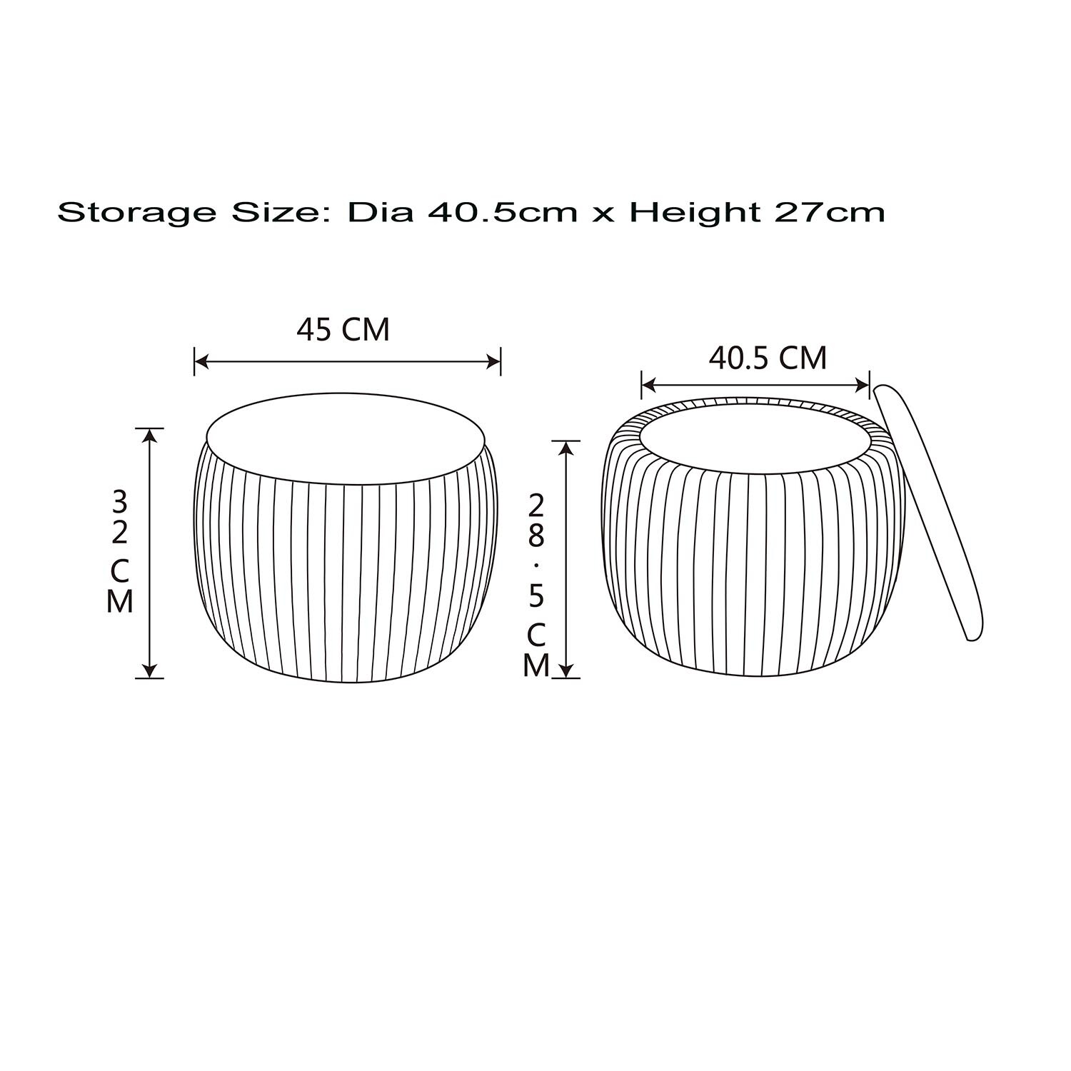 Pleated Eclipse Footstool - Champagne Image 3
