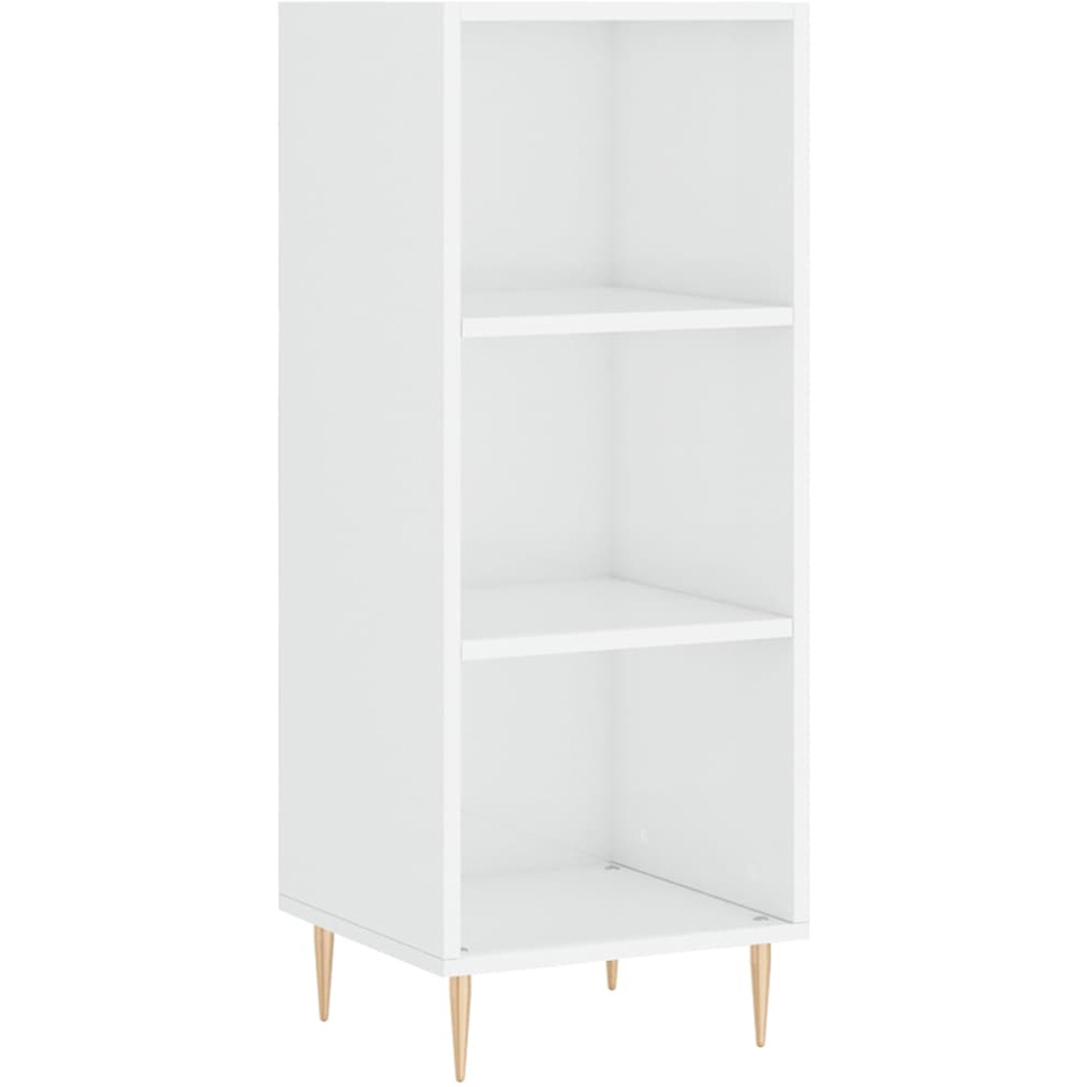 vidaXL 3 Shelf High Gloss White Sideboard Image 2