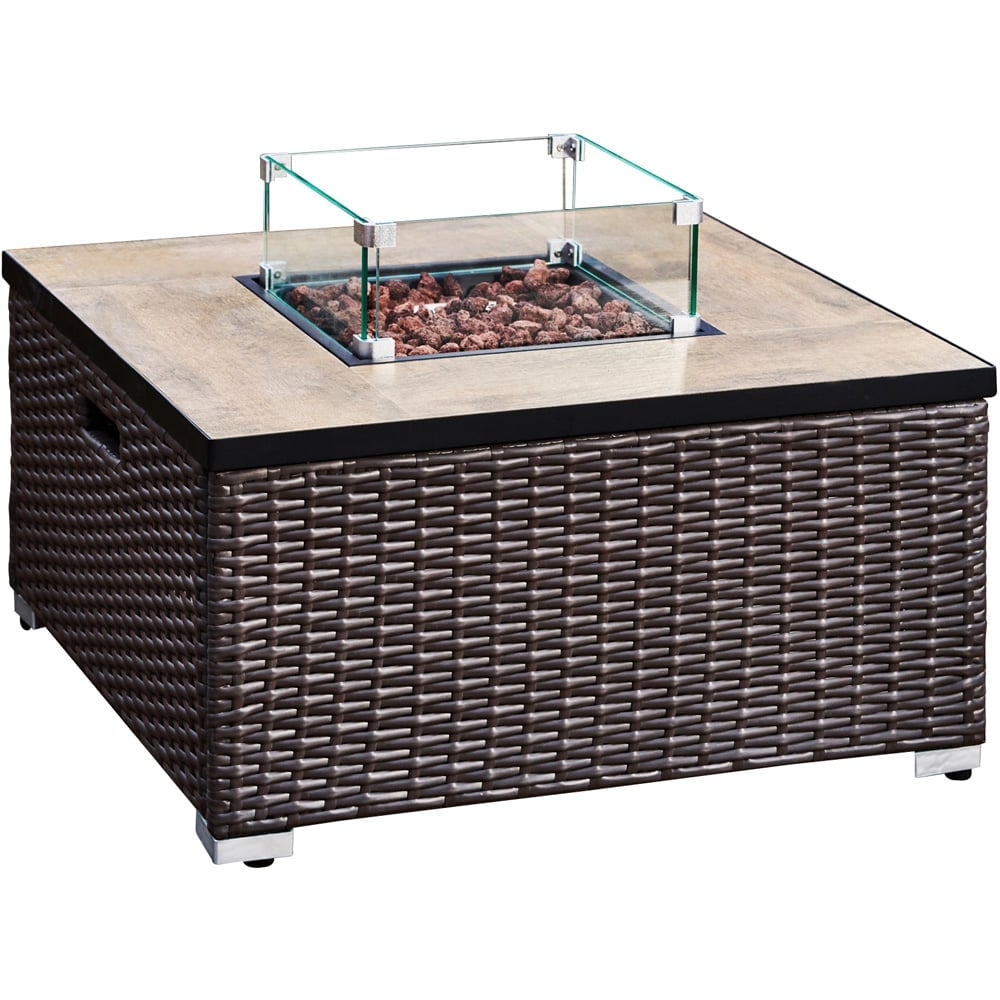 Teamson Home Square Steel Ceramic Propane Gas Fire Pit 31 inch Image 3