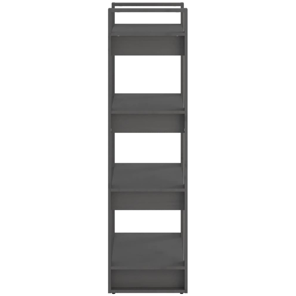 vidaXL 4 Shelf Grey Solid Wood Bookcase Image 5