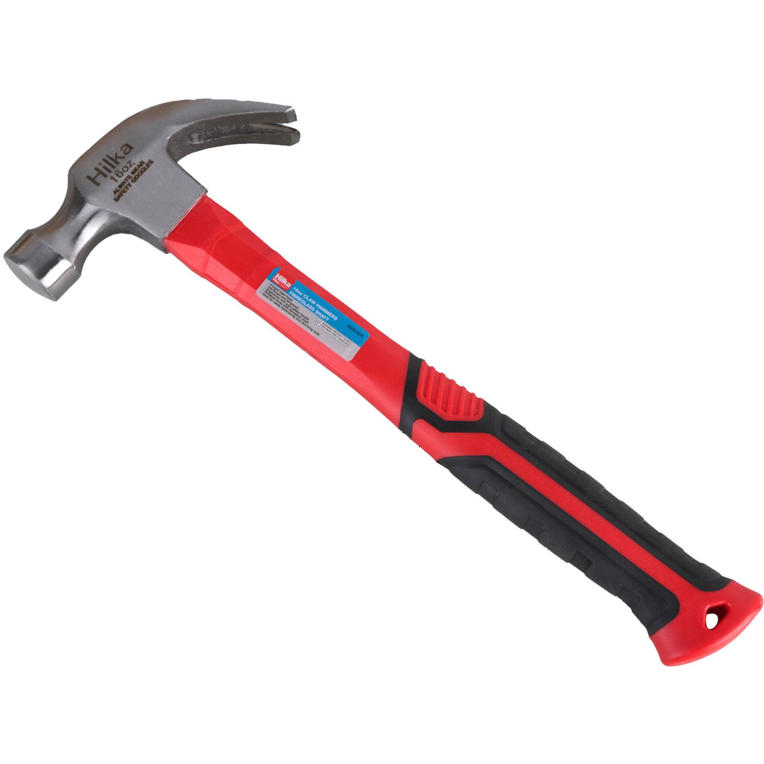 Hilka Fibreglass Shaft Claw Hammer Red Image