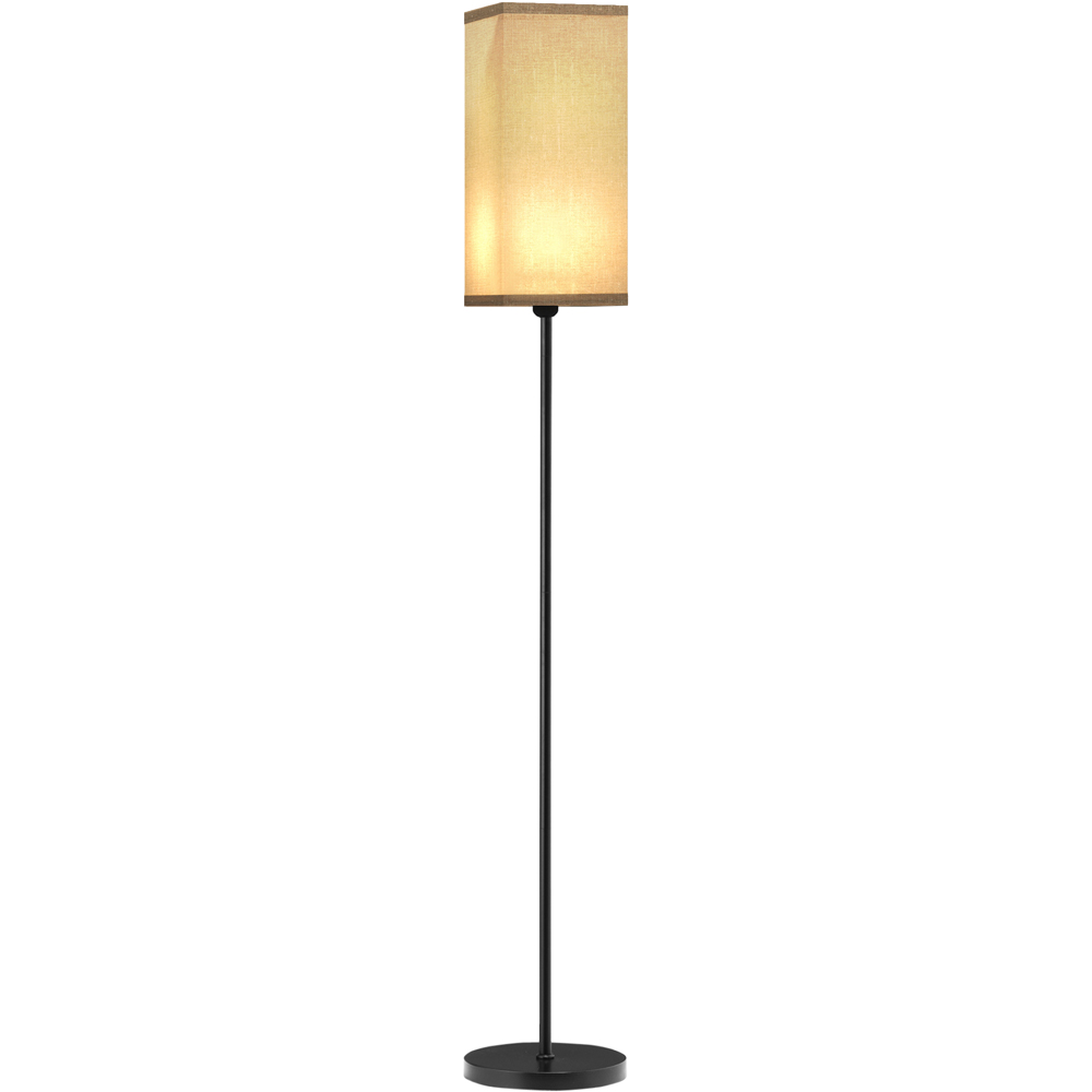 Portland Black Linen Shade Standing Floor Lamp 161.5cm Image 1