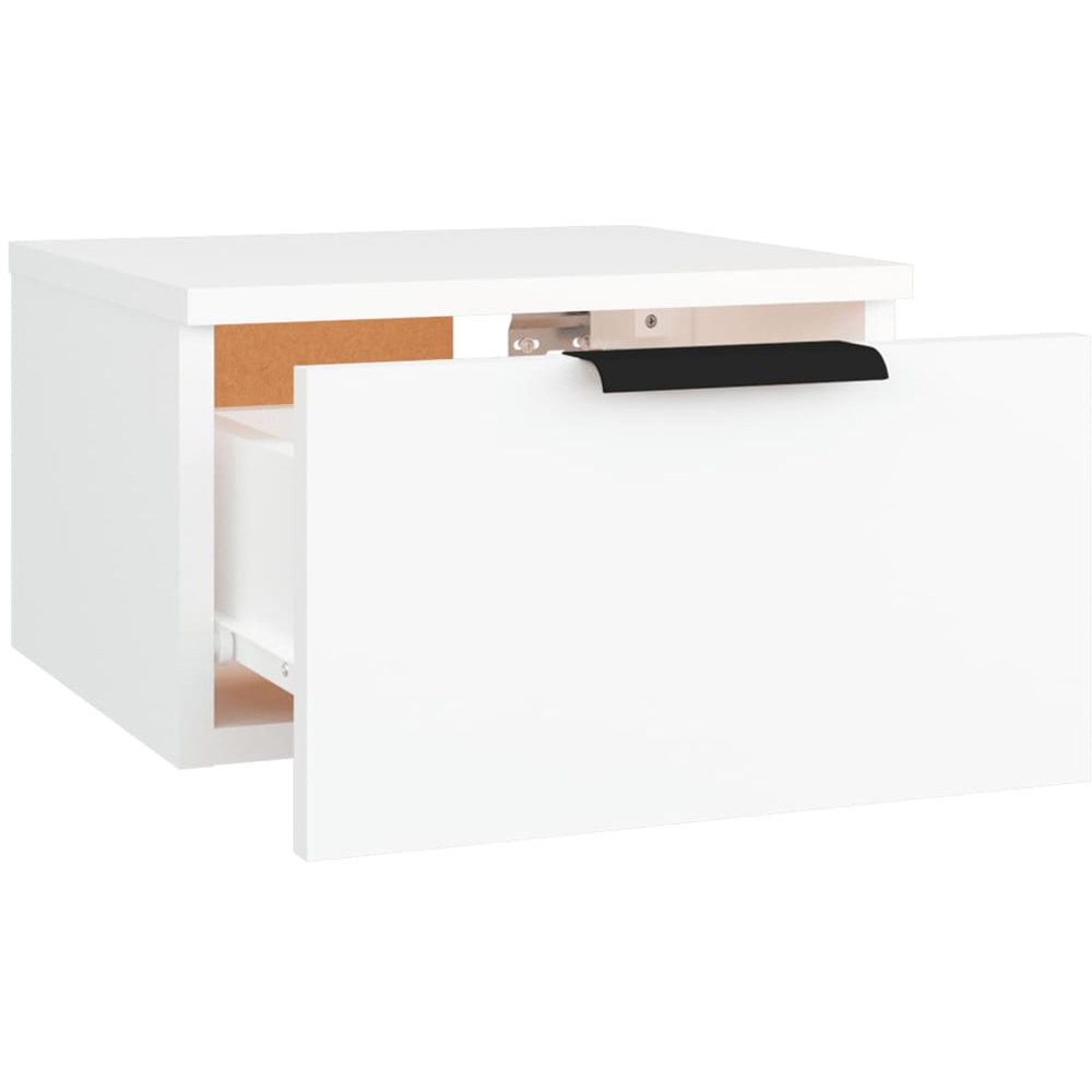 vidaXL Single Drawer White Wall Mounted Bedside Cabinet Image 5