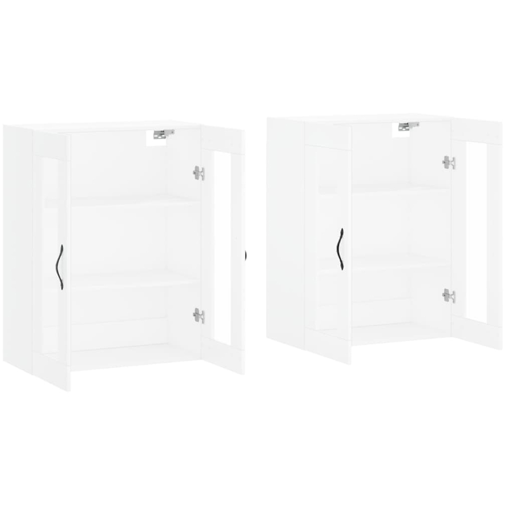 vidaXL 2 Glass Door White Wall Mounted Cabinet Set of 2 Image 4