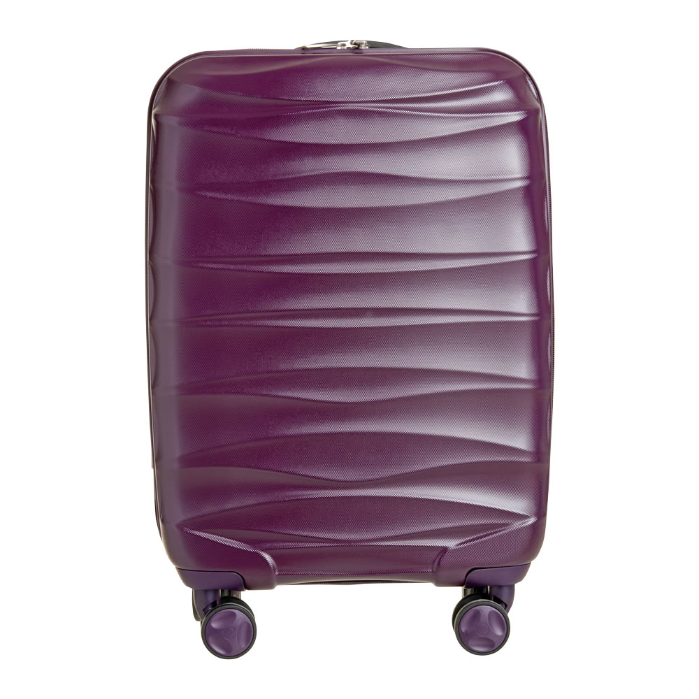Wilko Lightweight Purple Hard Shell Cabin Case    20in Image 1