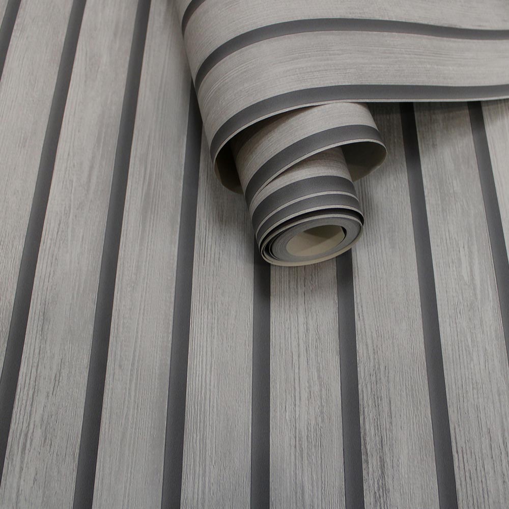 Holden Decor Wood Slat Grey Wallpaper Image 2