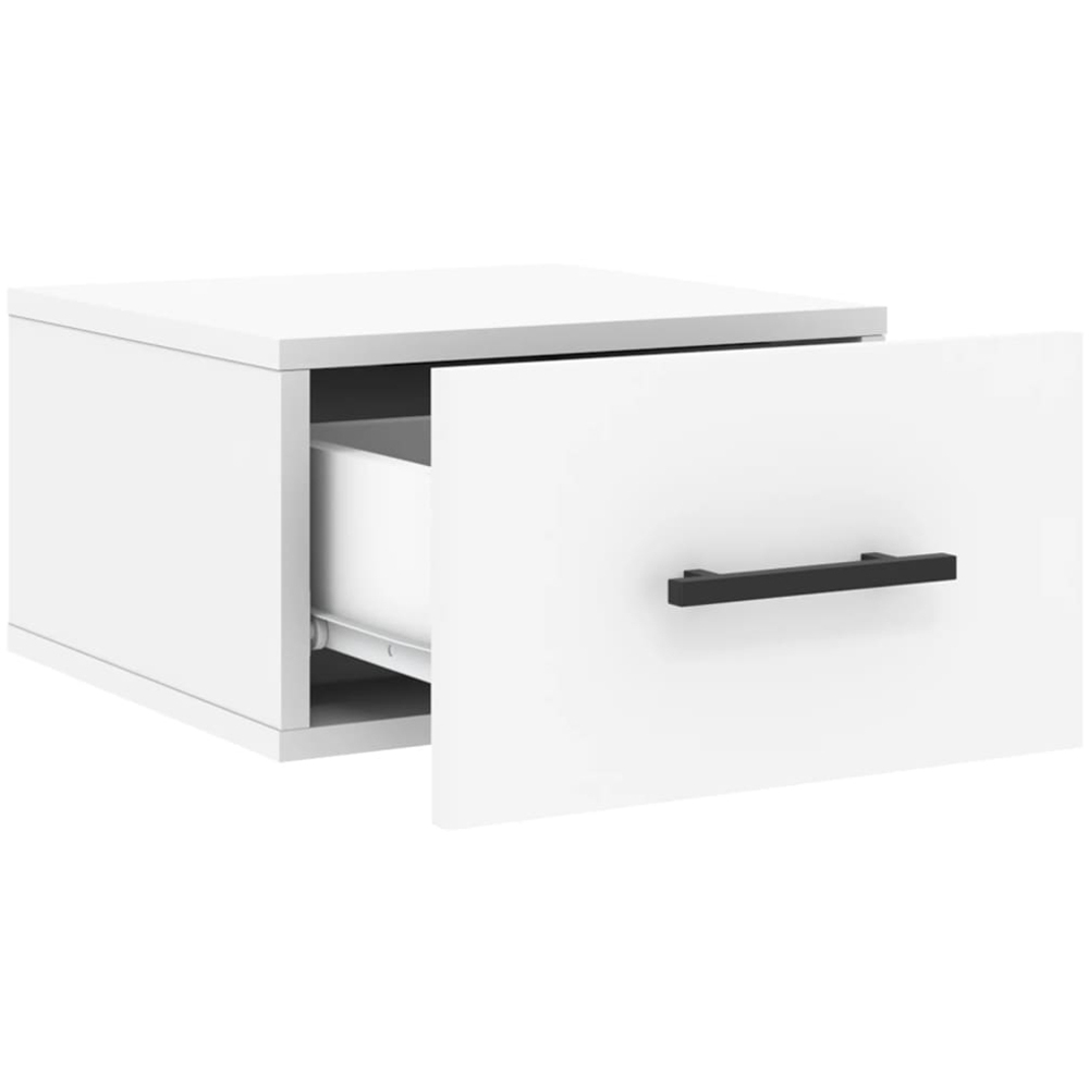 vidaXL Single Drawer White Wall Mounted Bedside Cabinet Image 6