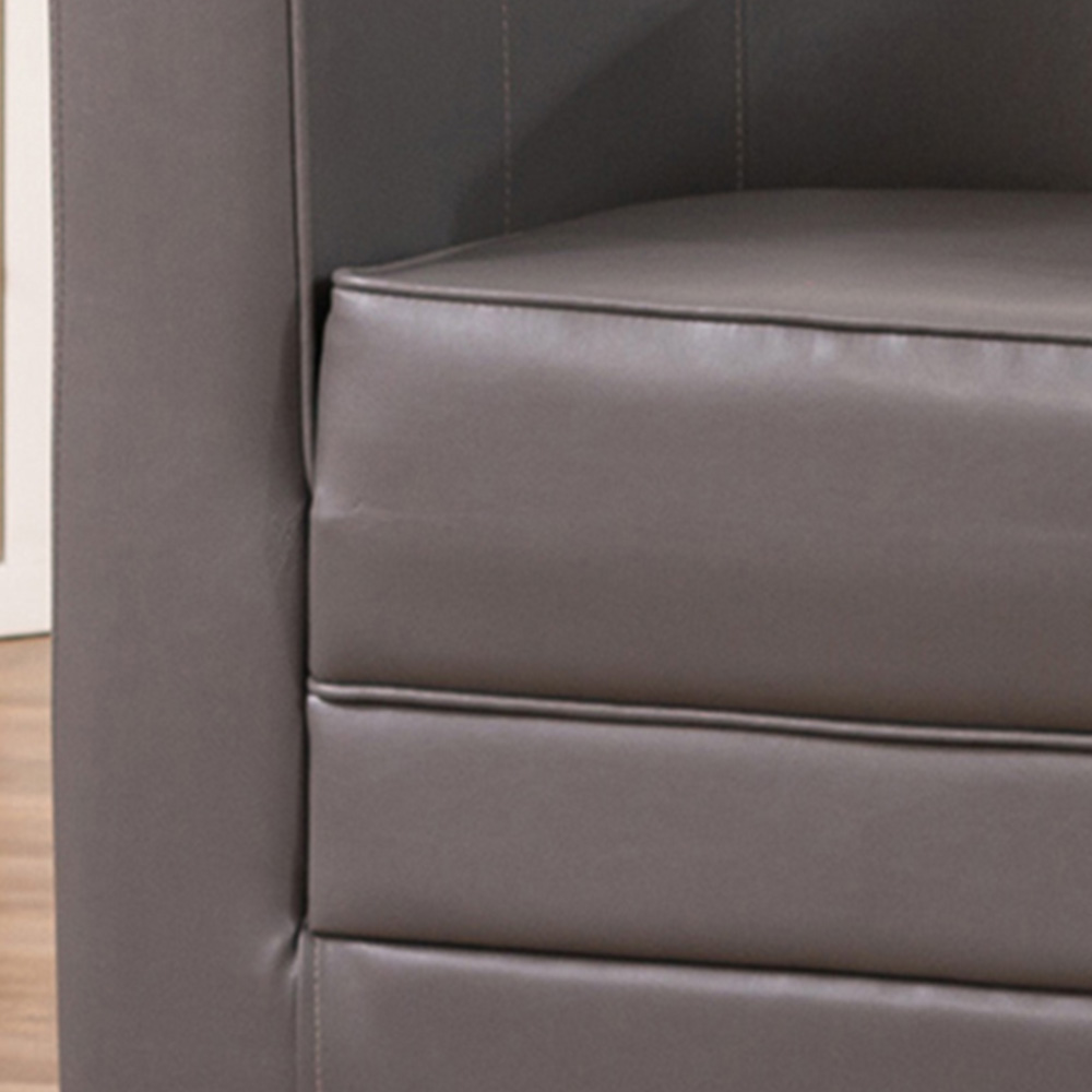 Artemis Home Aspen Grey Faux Leather Tub Chair Image 2