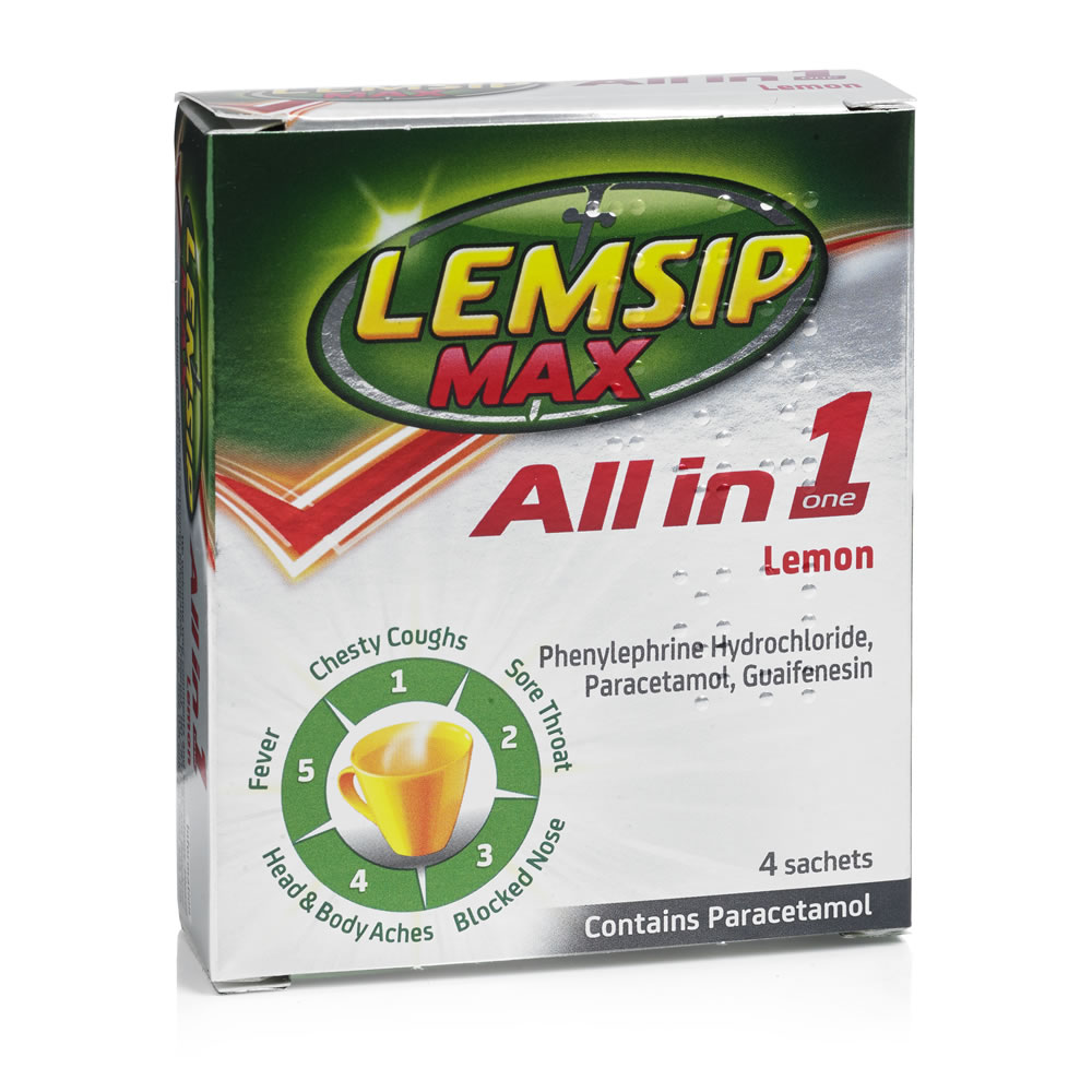 Lemsip Max All In One Lemon 4 Sachets Image