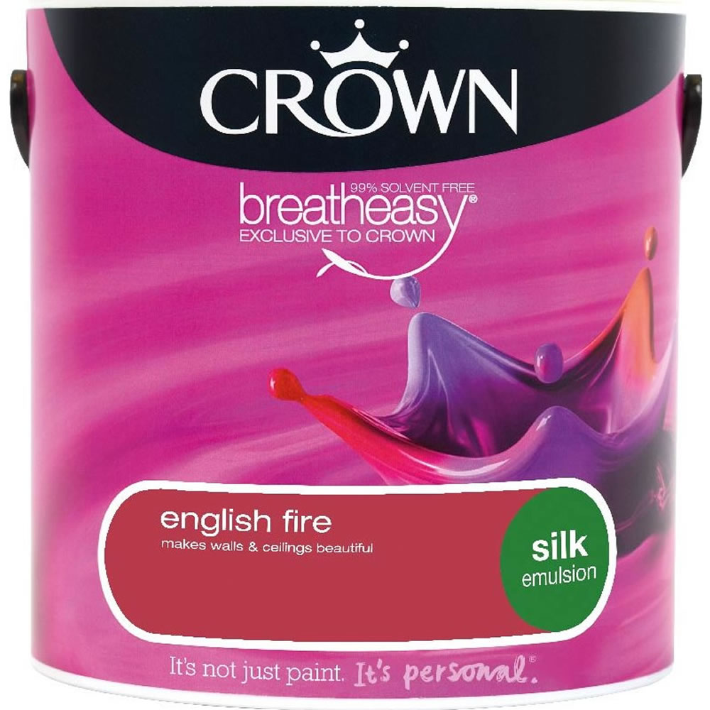 Crown English Fire Silk Emulsion Paint 2.5L Image 1