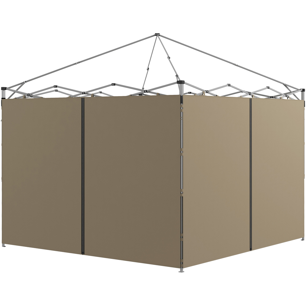 Outsunny 2 x 3m Beige Gazebo Replacement Side Panel with Zipped Door 2 Pack Image 2