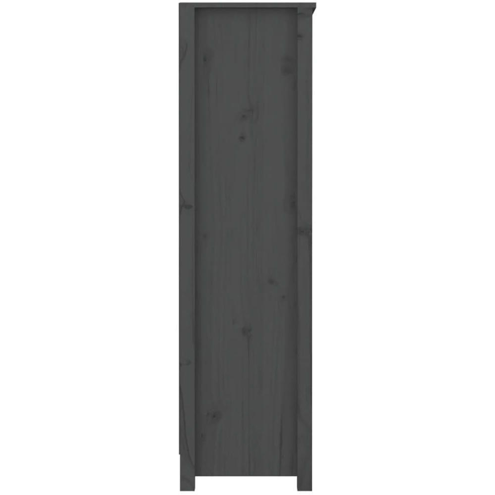 vidaXL 4 Shelf Grey Solid Pine Wood Bookcase Image 5