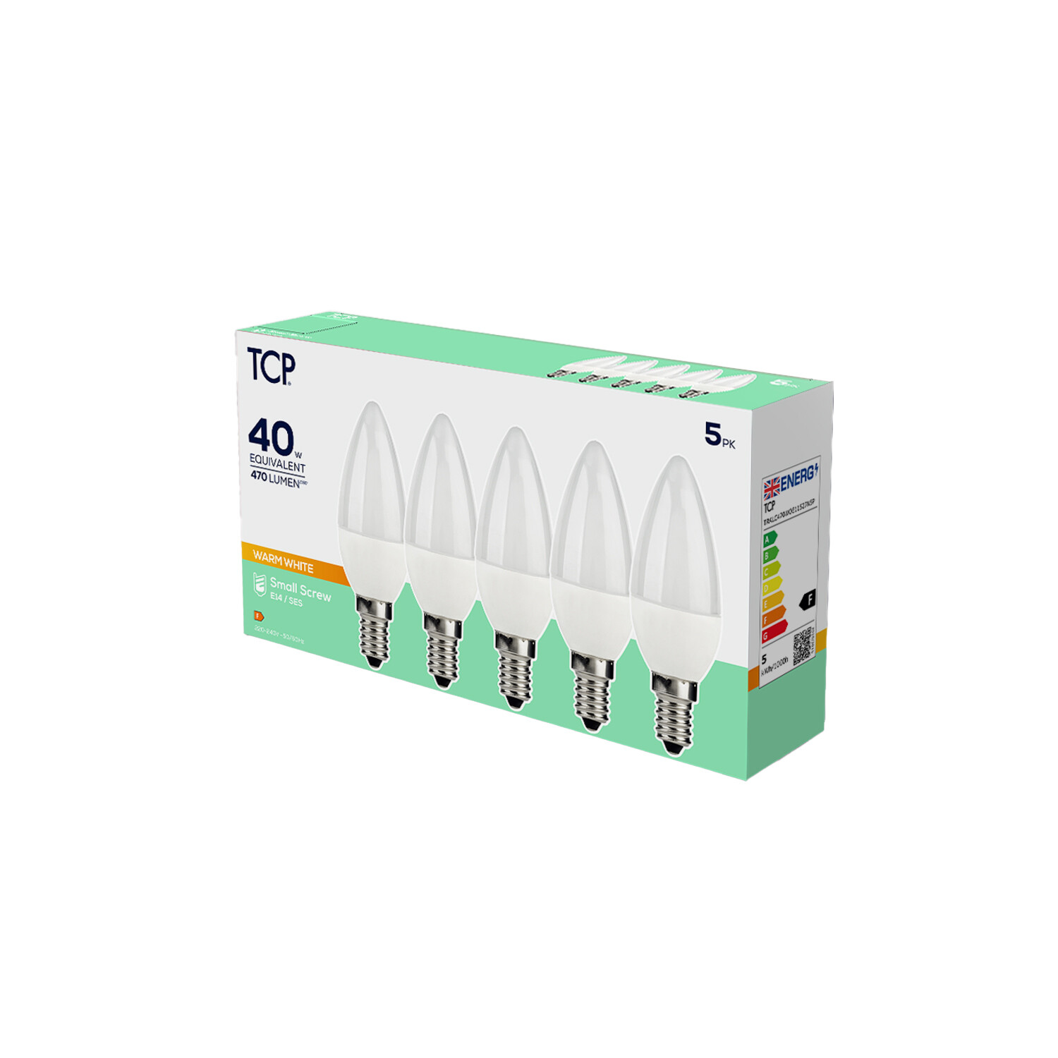 TCP LED Candle E14 Bulbs Warm White 470 Image 1