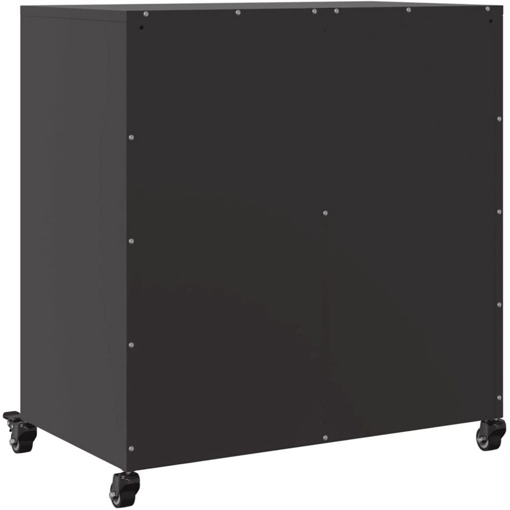 vidaXL 2 Door Black Steel Sideboard Image 7