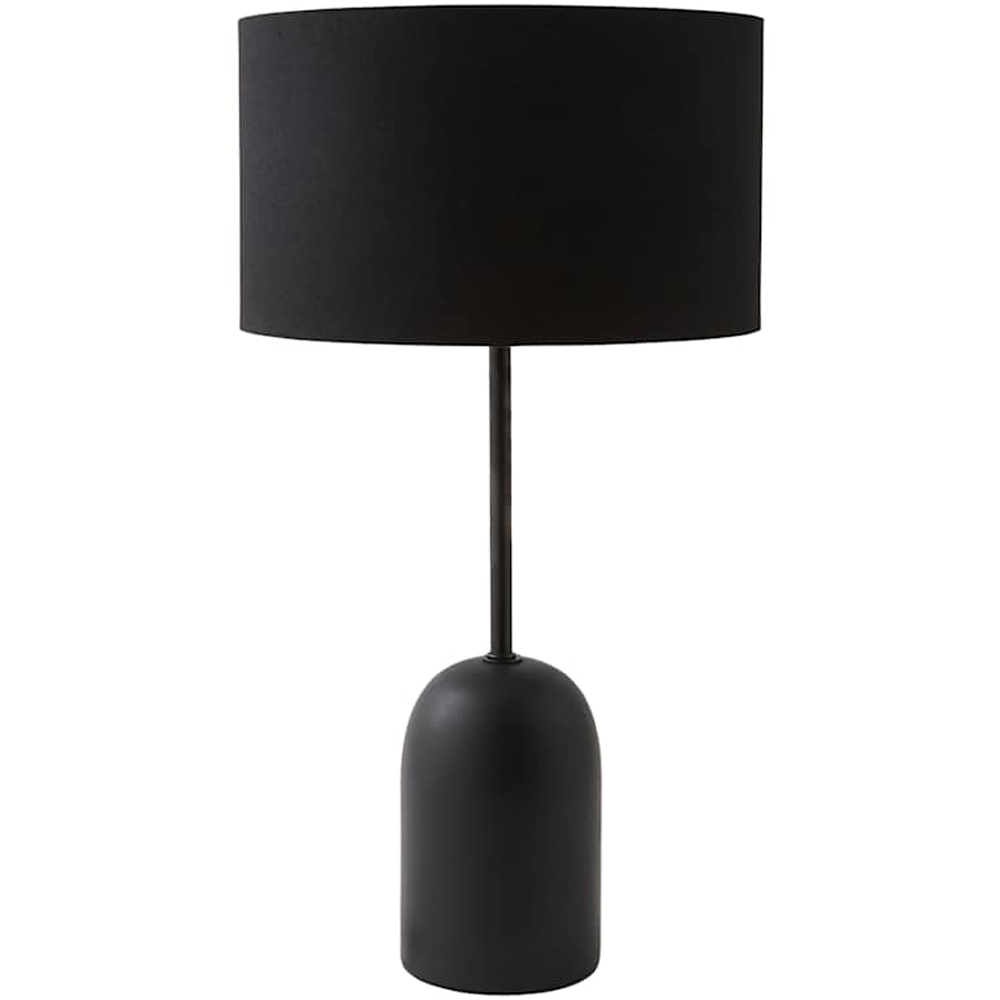 ValueLights Kaiden Black Drum Shade Dome Table Lamp Image 1