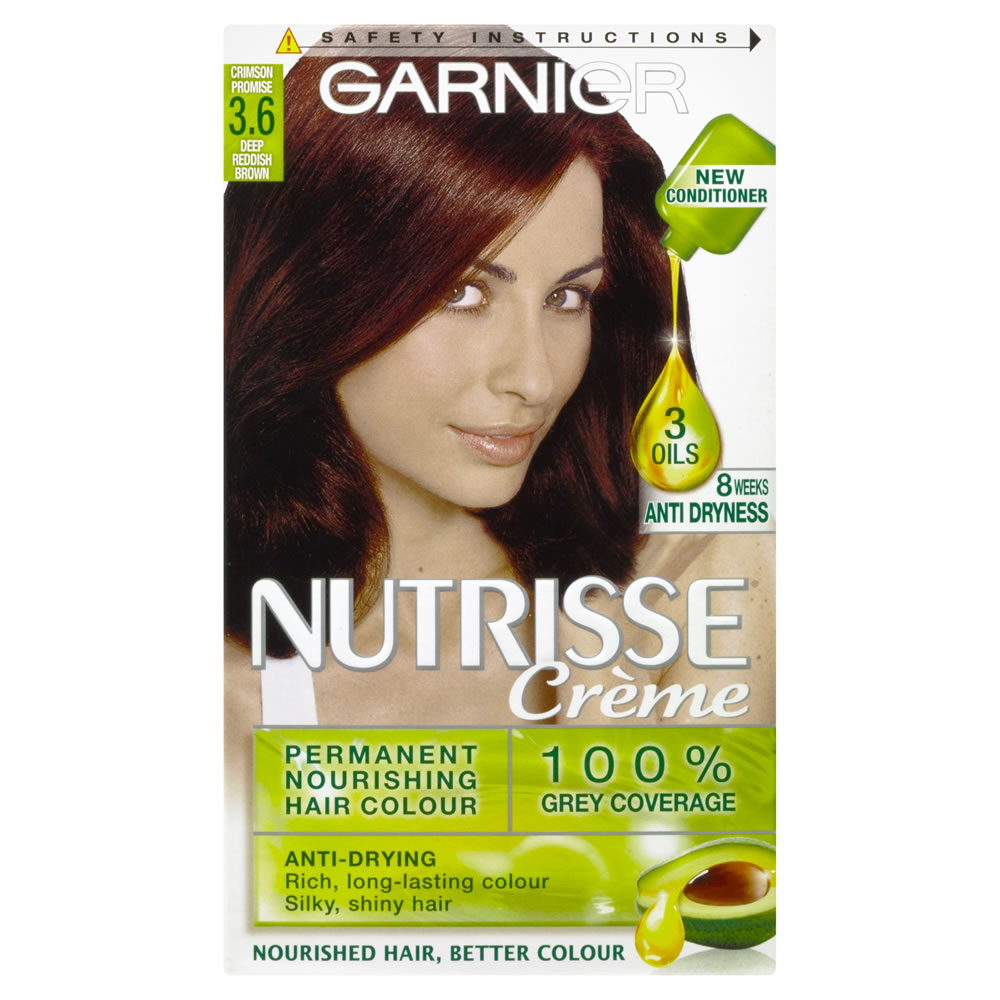 Garnier Nutrisse 3.6 Deep Reddish Brown Permanent Hair Dye Image