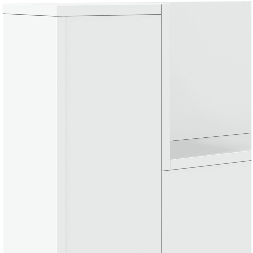 vidaXL Single Shelf White Headboard Cabinet with LED Light Image 7
