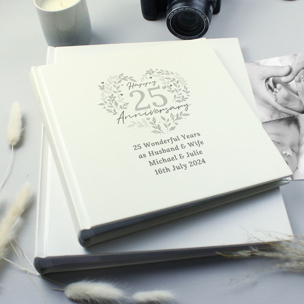 Personalised Memento Personalised 25th Silver Wedding Anniversary Photo Album Image 2