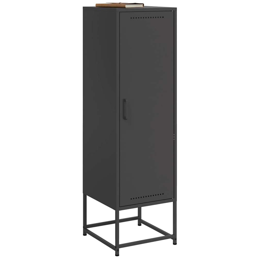 vidaXL Single Door Black Steel Highboard Image 4