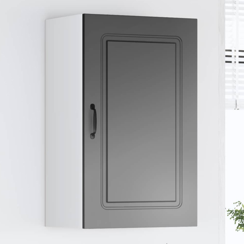 vidaXL Kalmar Single Door Black Wall Kitchen Cabinet Image 1