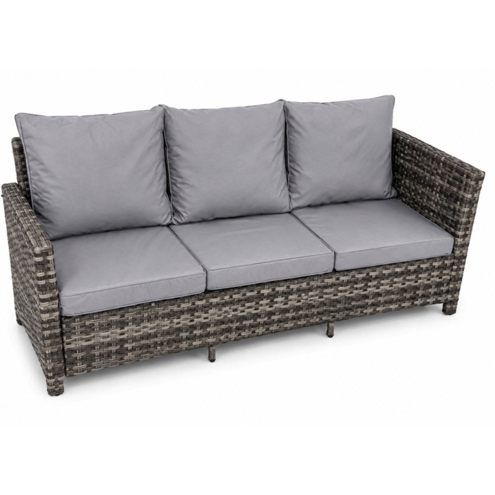 Outdoor Living The Maldives Rattan 9 Seater Gas Firepit Corner Dining Set Grey Image 6
