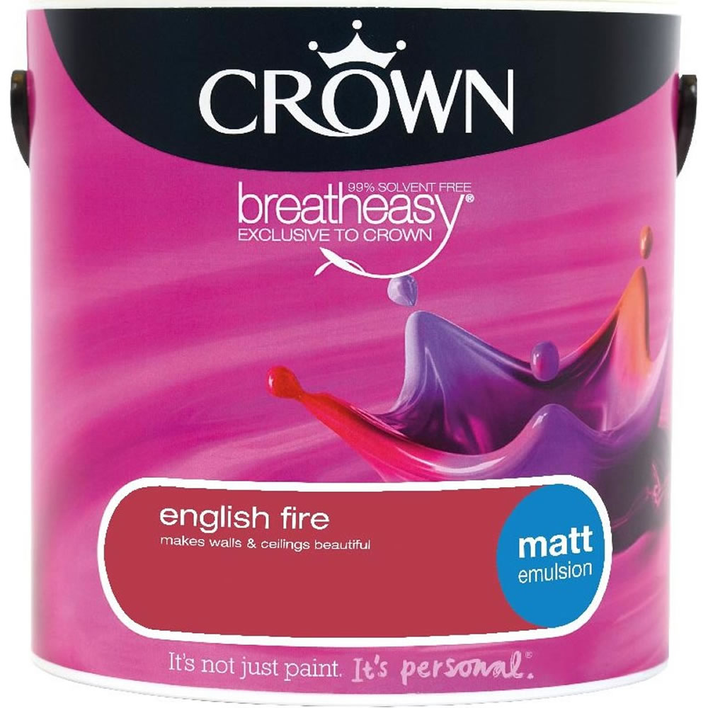 Crown Matt Emulsion Paint                         English Fire 2.5L Image 1