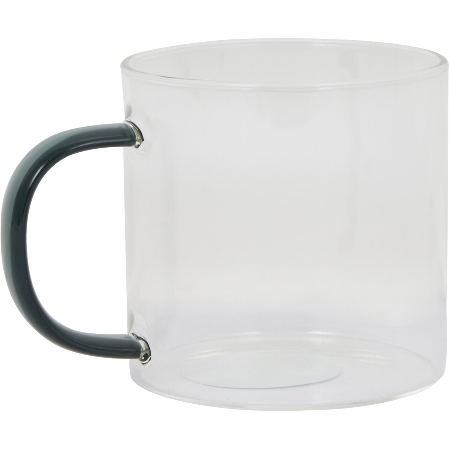 Borosilicate Glass Mug with Colour Handle - Clear Image 2