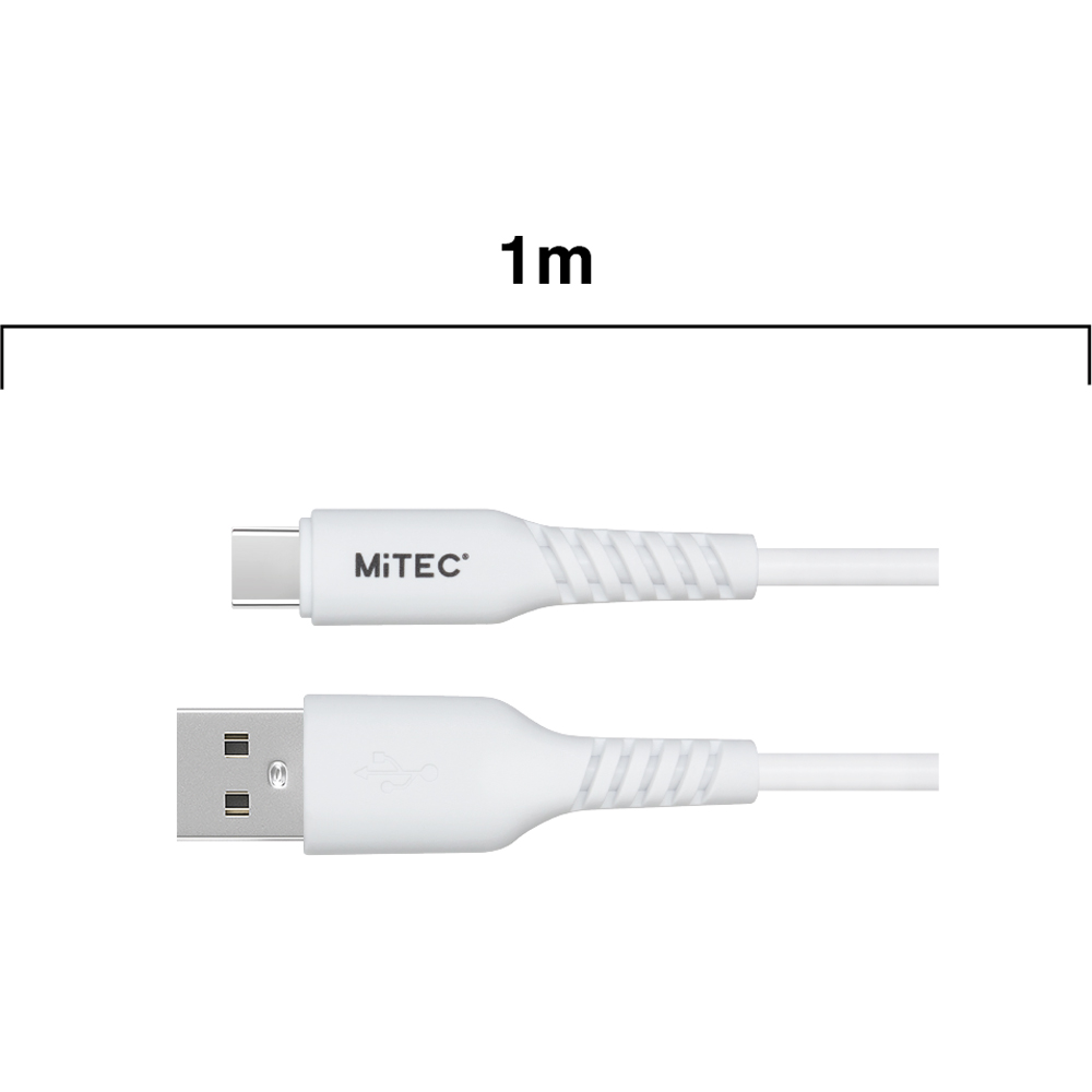 MiTEC MiPOWER White USB-C to USB-A Cable 1m Image 4