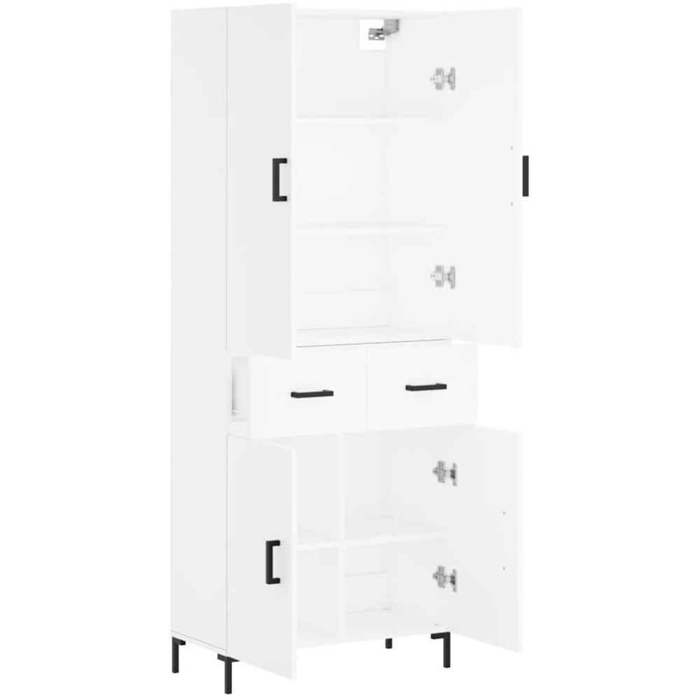 vidaXL 4 Door 2 Drawer White Highboard Image 4