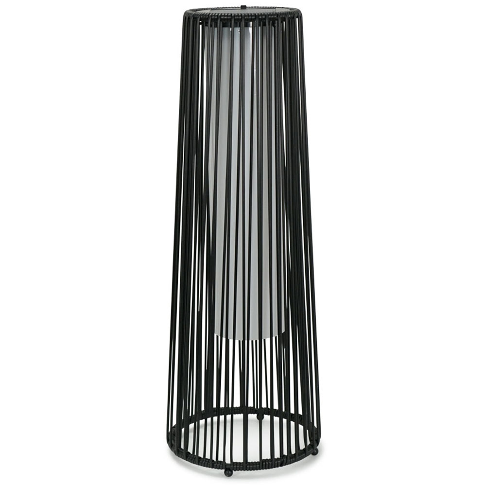 ValueLight Rattan Black Large Solar Floor Lamp Image 1