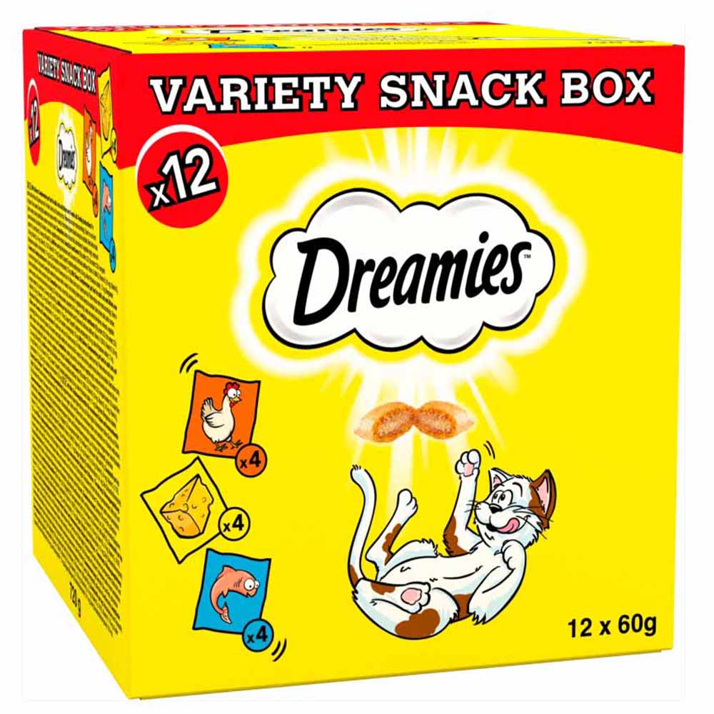 Dreamies Mixed Variety Snack Box 12x60g Image 3