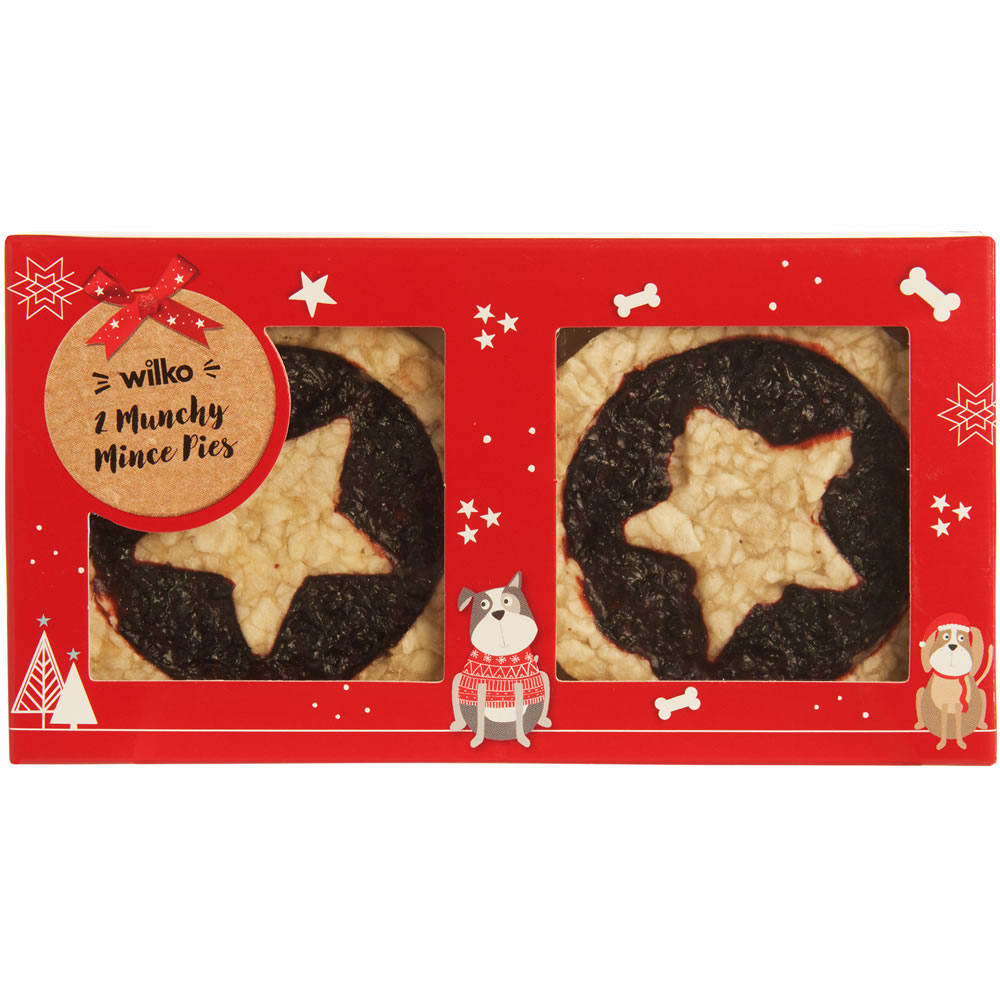 Wilko Christmas Munchy Mince Pies for Dogs 2pk Image 1