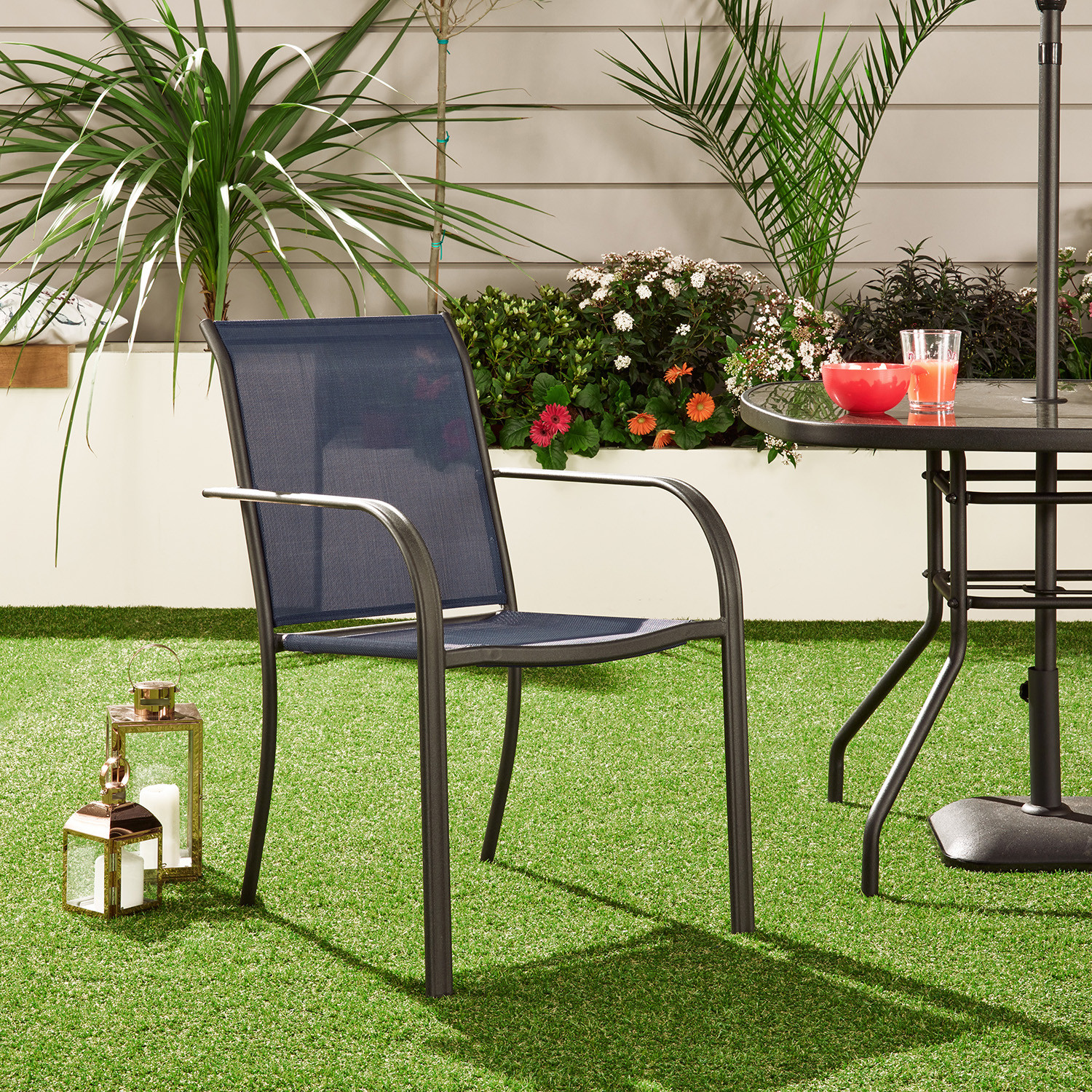 Malay Outdoor Essentials Rio Navy Sling Garden Chair Image 1