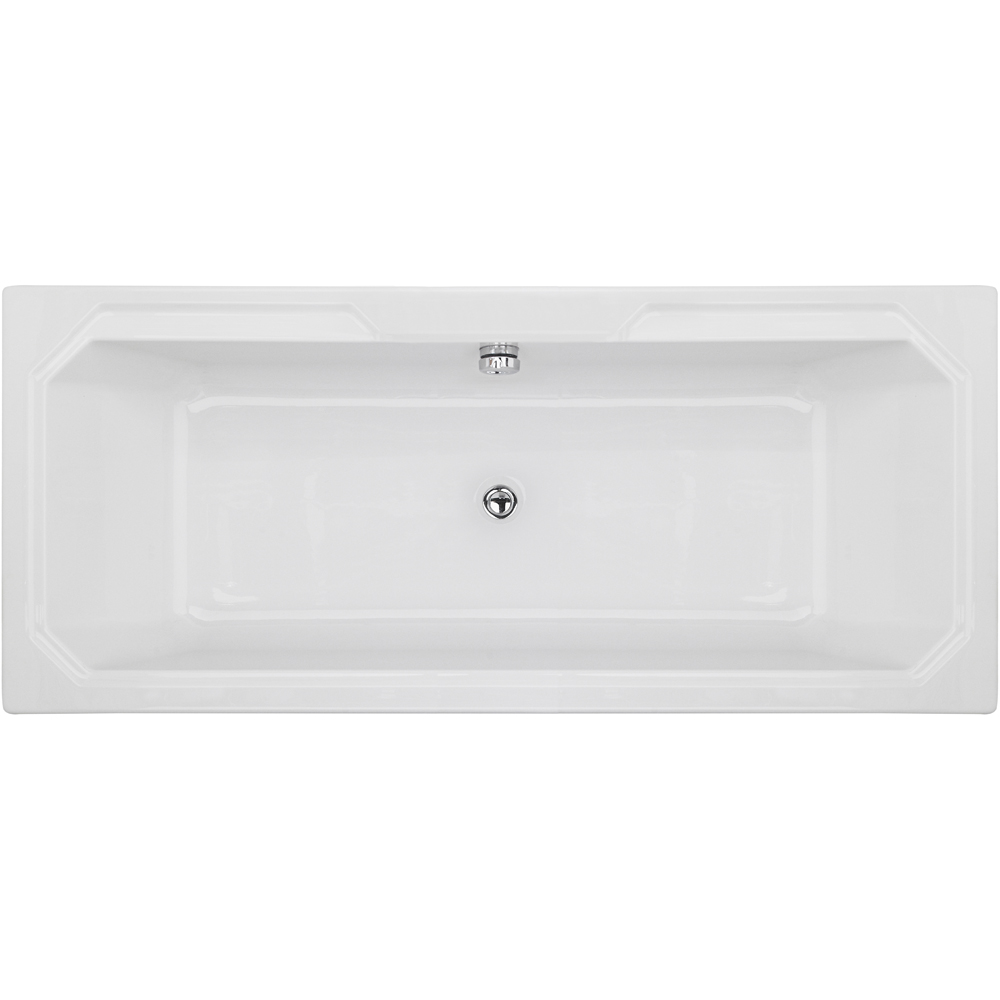 nuie Ascott White Straight Shower Bath 1800mm Image 1