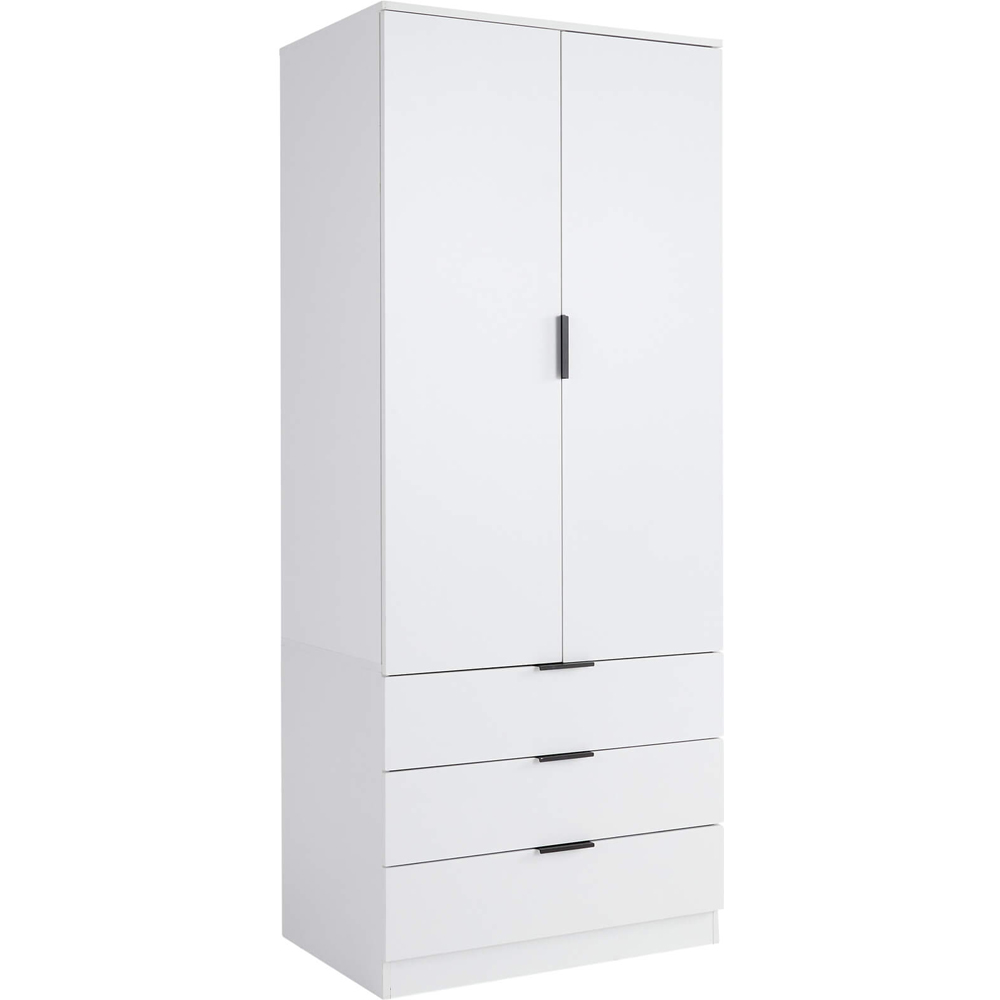 Home Source Phoenix 2 Door 3 Drawer White Wardrobe Image 2